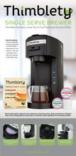 Load image into Gallery viewer, Coffee Machine- Thimblety Mini 4 in 1 Coffee Maker, Single Serve Coffee Maker for K-Cup Pods, Tea Bags, Loose Leaf Tea and Ground Coffee, Coffee Brewer Machine with 40 Oz Reservoir, Auto Shut-off
